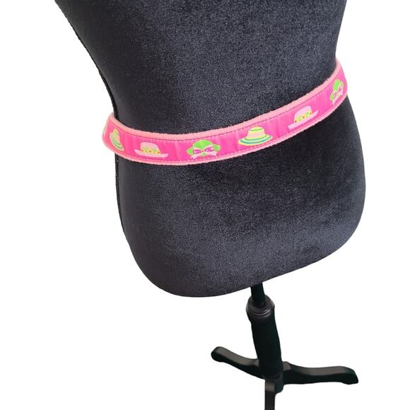 Douglas Paquette Women's Pink Canvas Belt With Silver Hardware Colored Hats L - Picture 3 of 7